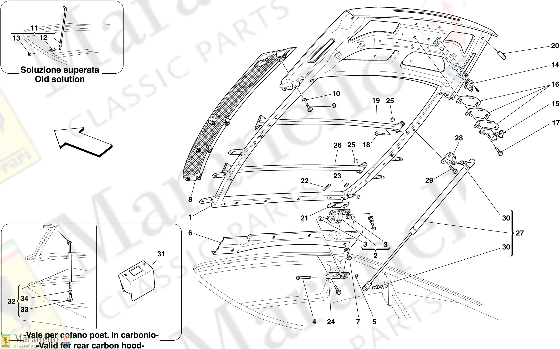 124 - Engine Compartment Lid -Not For Spider 16M-