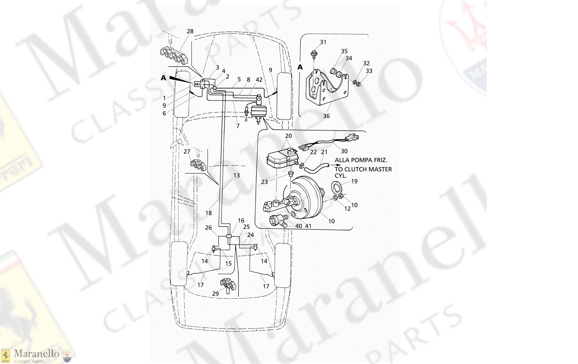 C 42.1 - C 421 - ABS - HYDRAULIC BRAKE LINES (RH Drive)