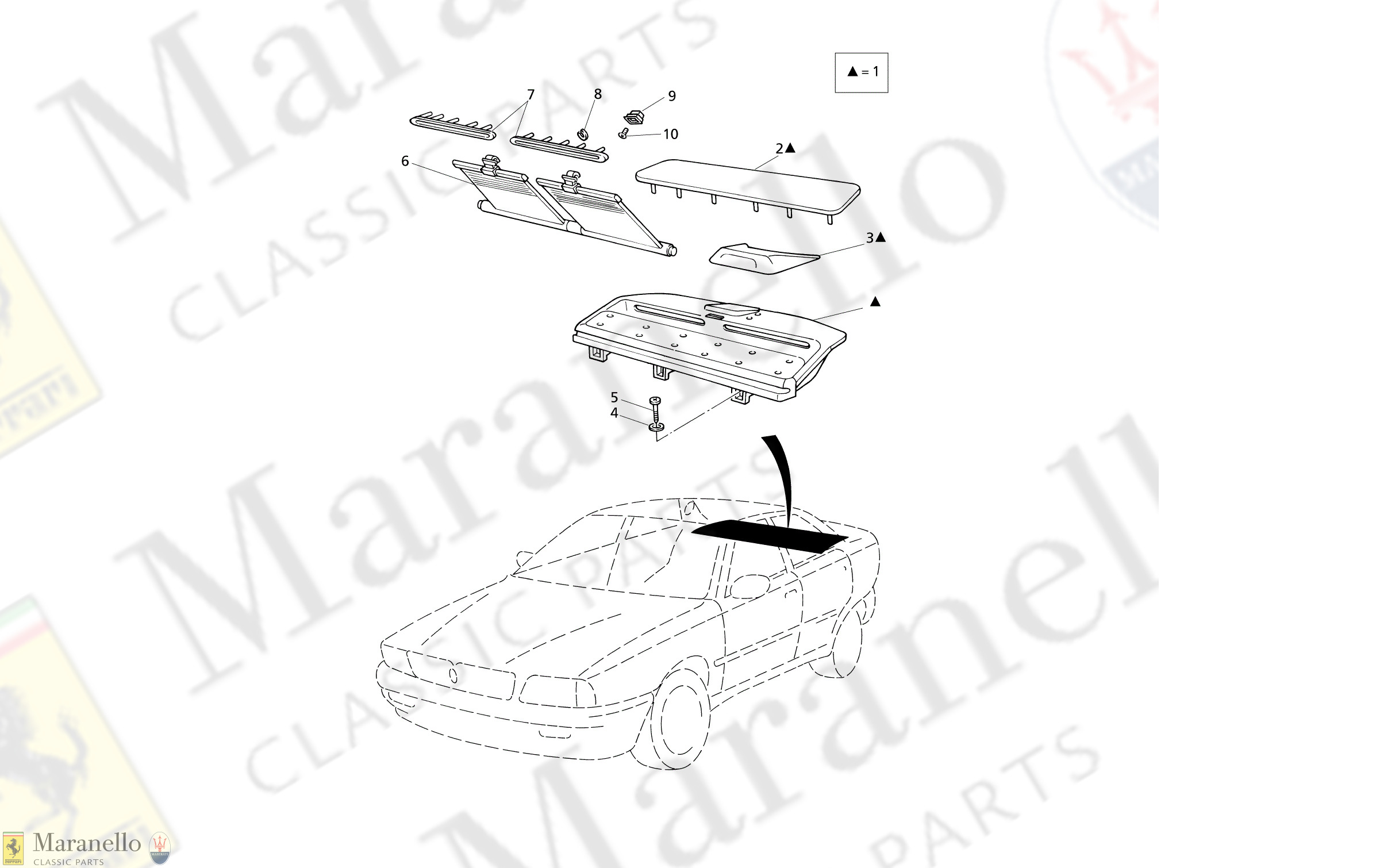 C 64.1 - C 641 - Inner Trims: Parcel Shelf And Sunblinds