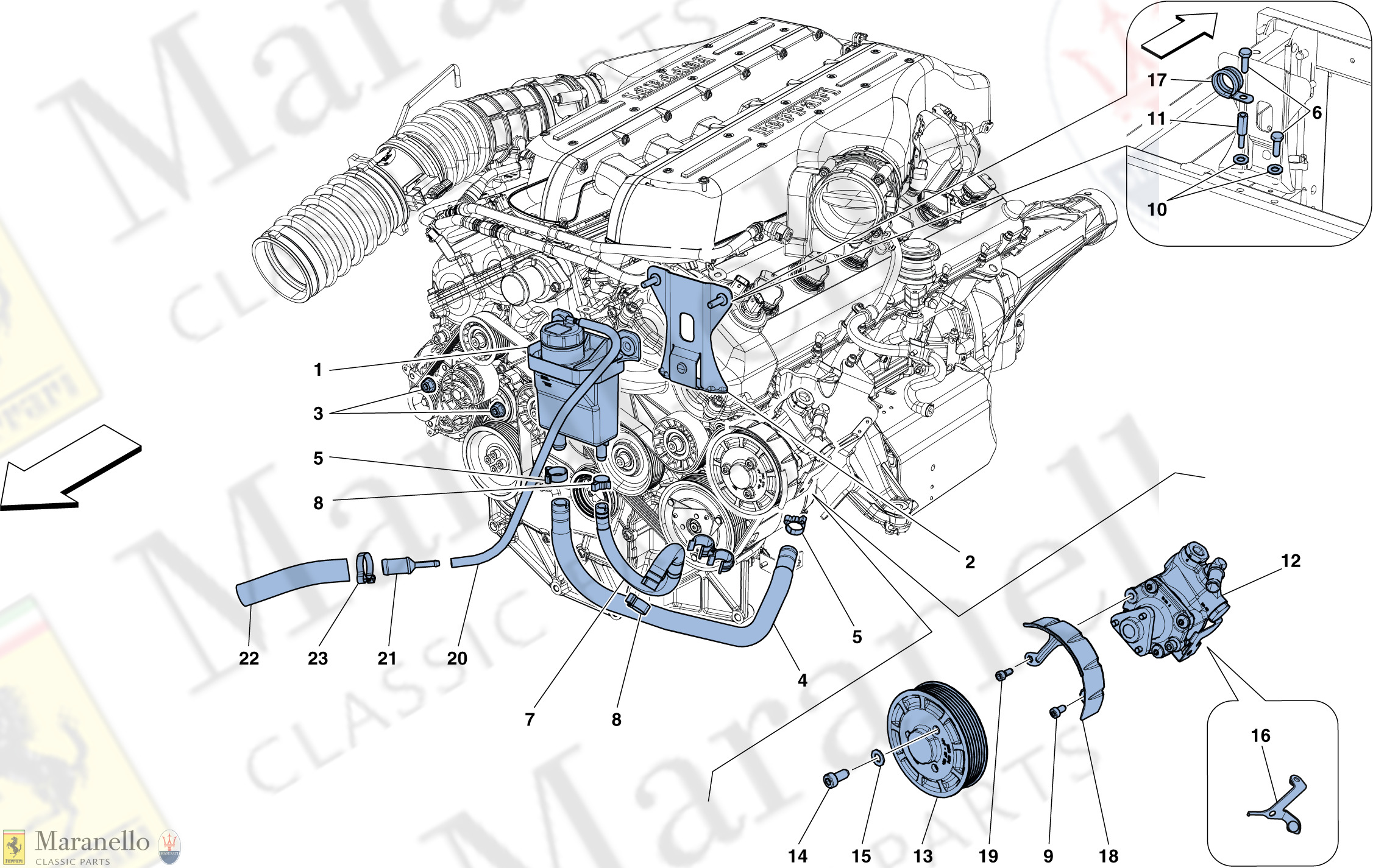 034 - Power Steering Pump And Reservoir