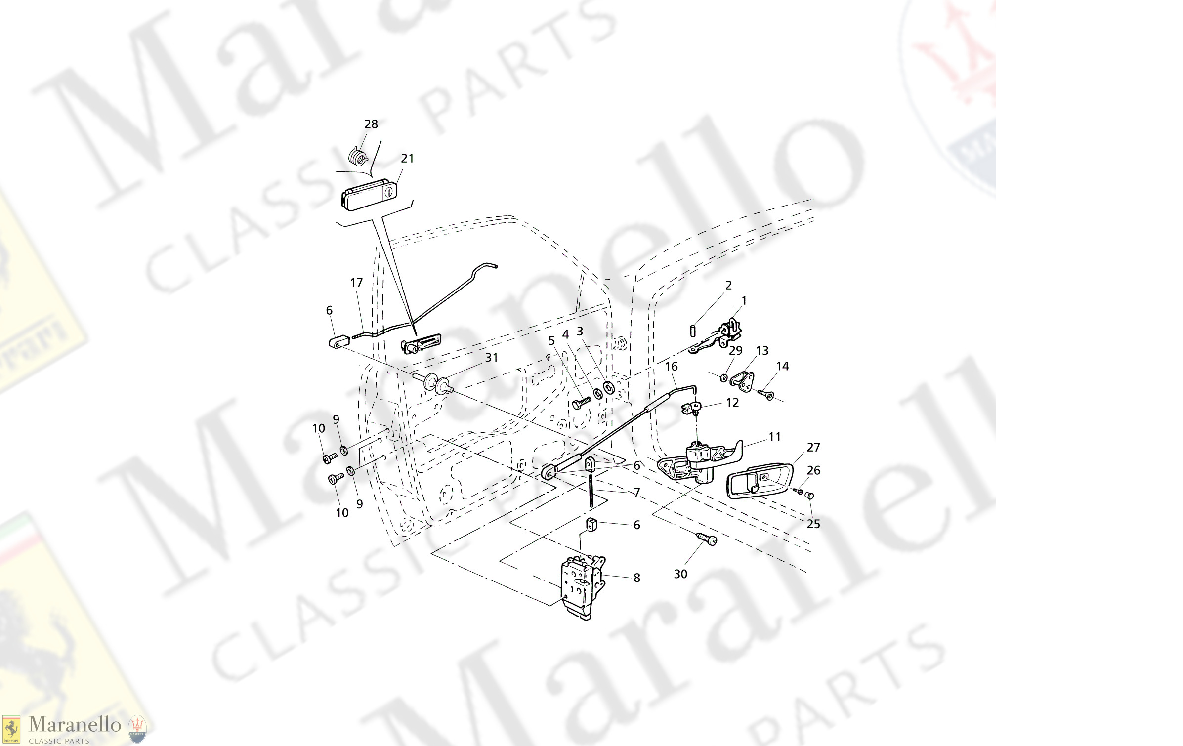 C 49 - Front Doors: Hinges, Boot Lid Release