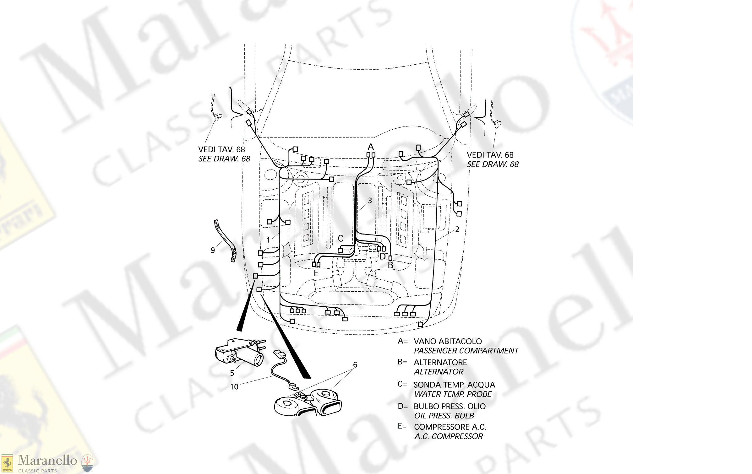 C 58 - Electrical System: Engine Compartment (Left Hd)