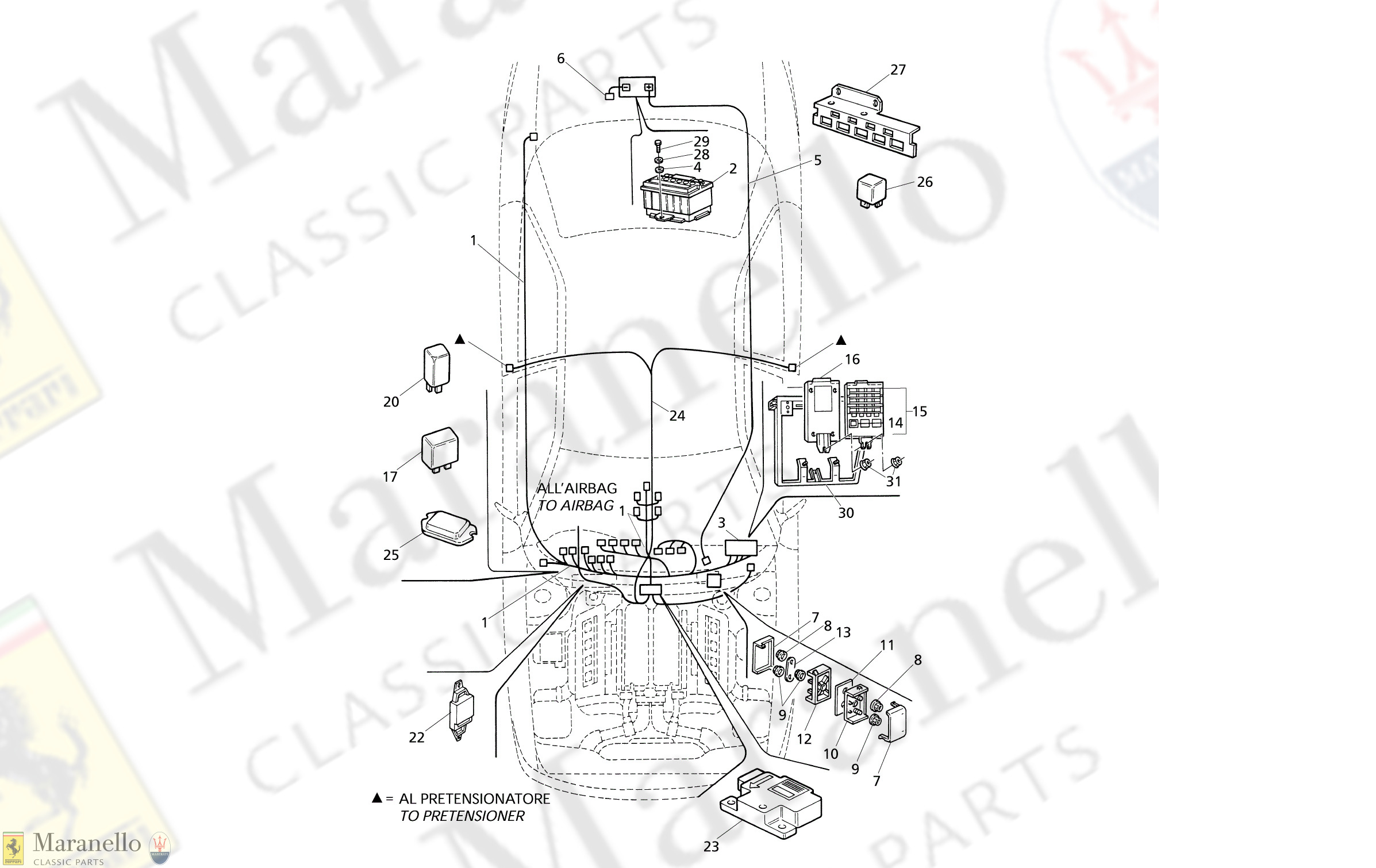 C 59.2 - C 592 - Electrical System: Dashboard And Battery (Right Hd)