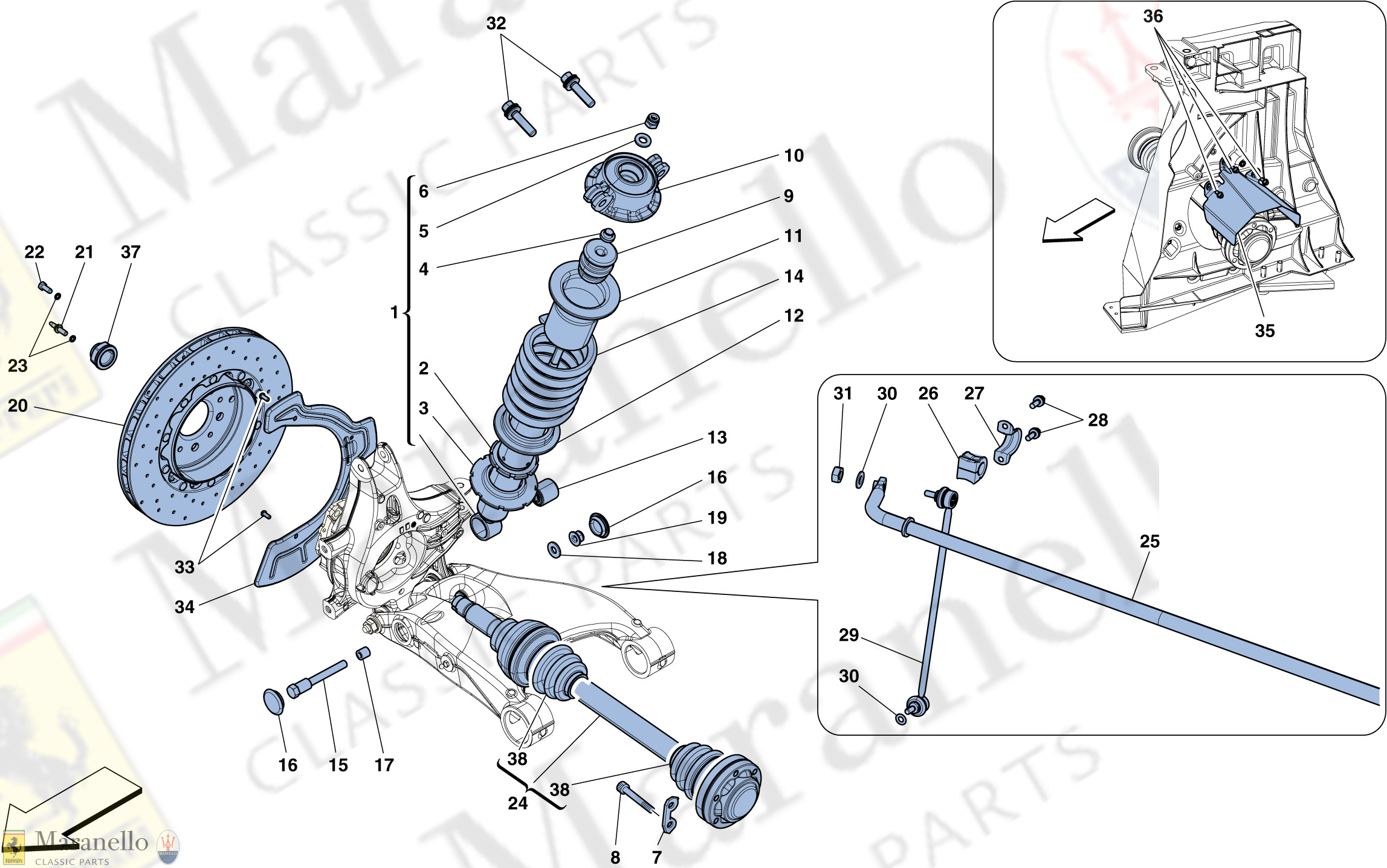 036 - Rear Suspension - Shock Absorber And Brake Disc