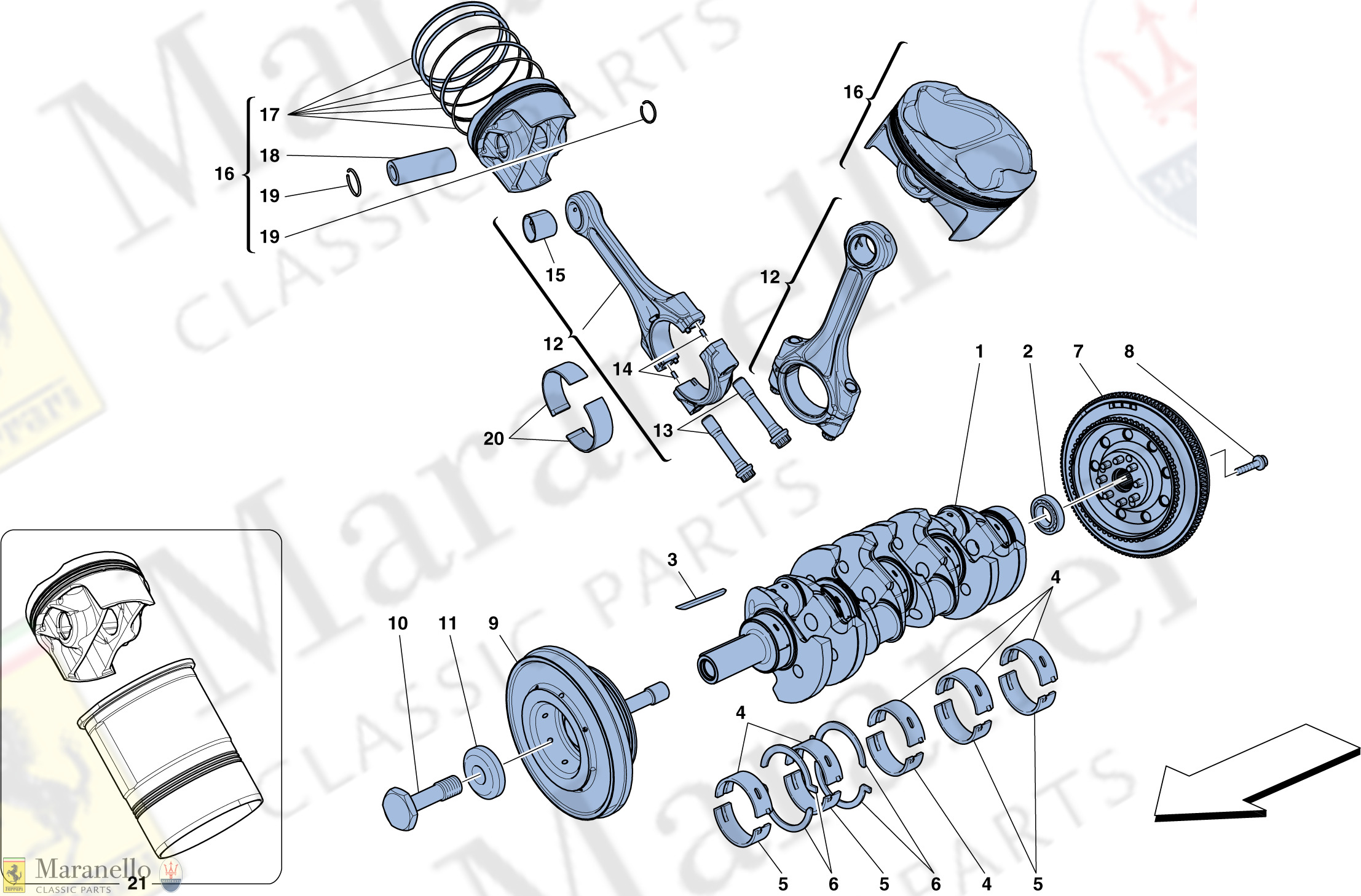 002 - Crankshaft - Connecting Rods And Pistons