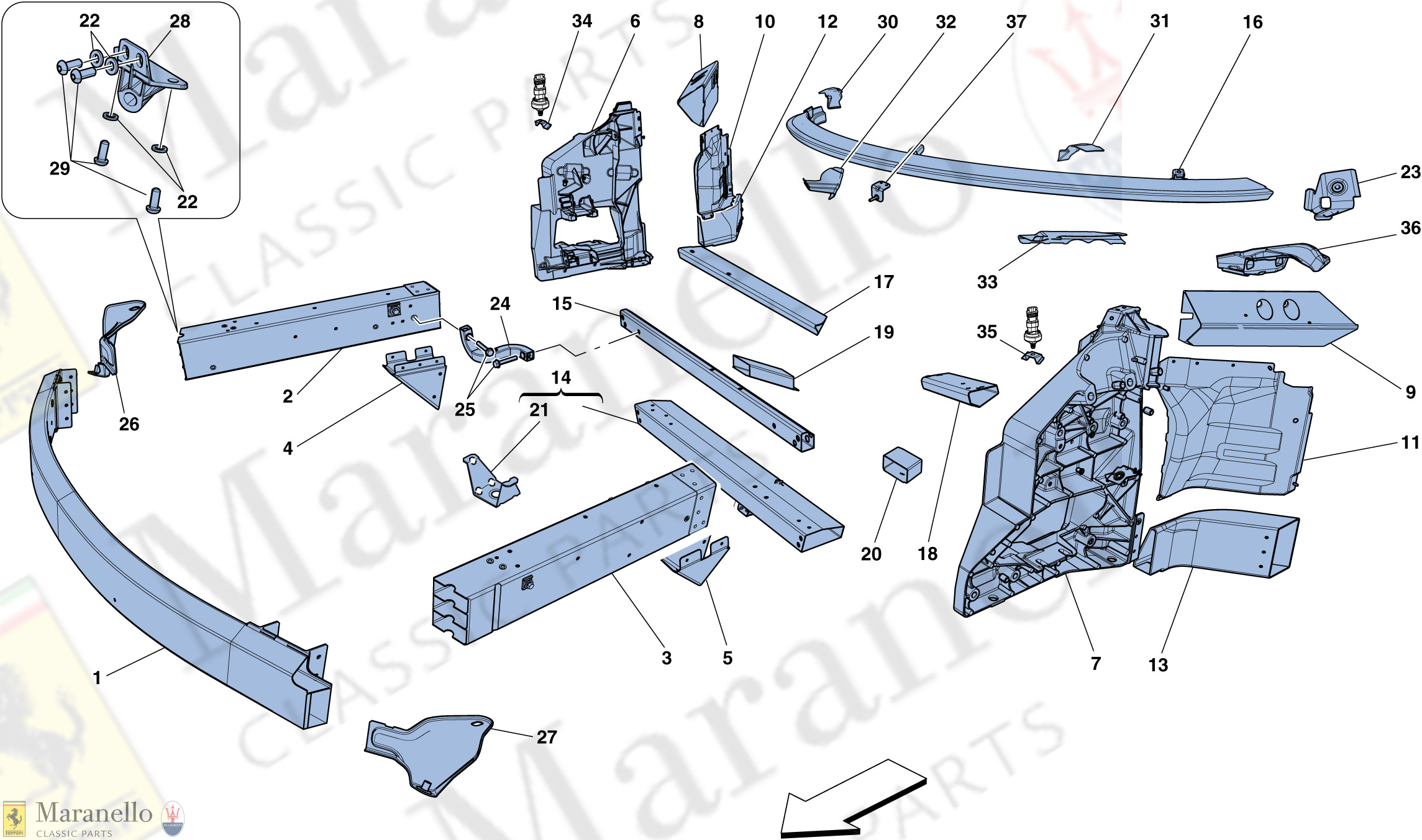 102 - Chassis - Structure, Front Elements And Panels