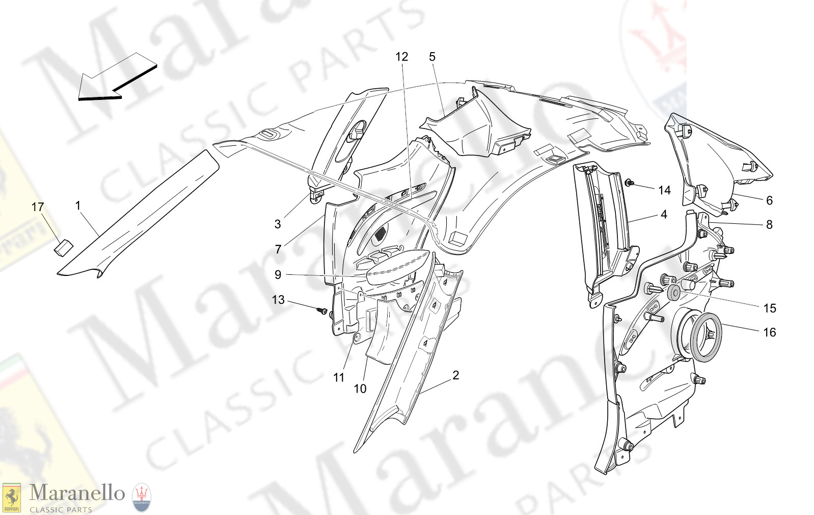 09.44 - 2 - 0944 - 2 Passenger Compartment B Pillar Trim Panels And Side Panels