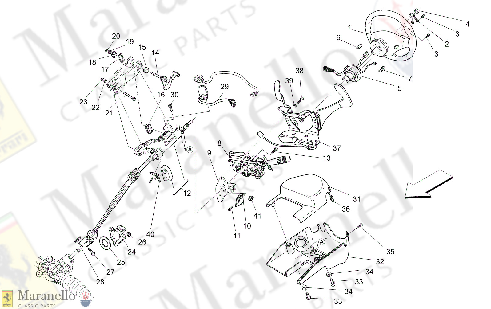 M5.00 - 15 - M500 - 15 Steering Column And Steering Wheel Unit