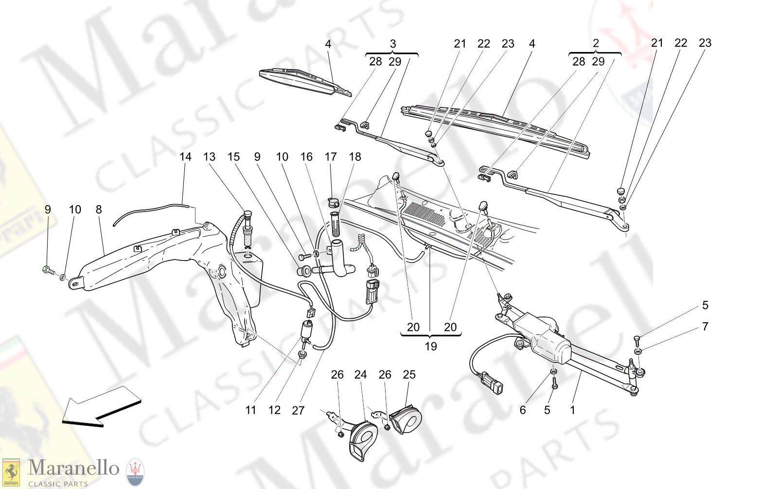 C8.00 - 15 - C800 - 15 Windscreen Wiper, Windscreen Washer And Horns