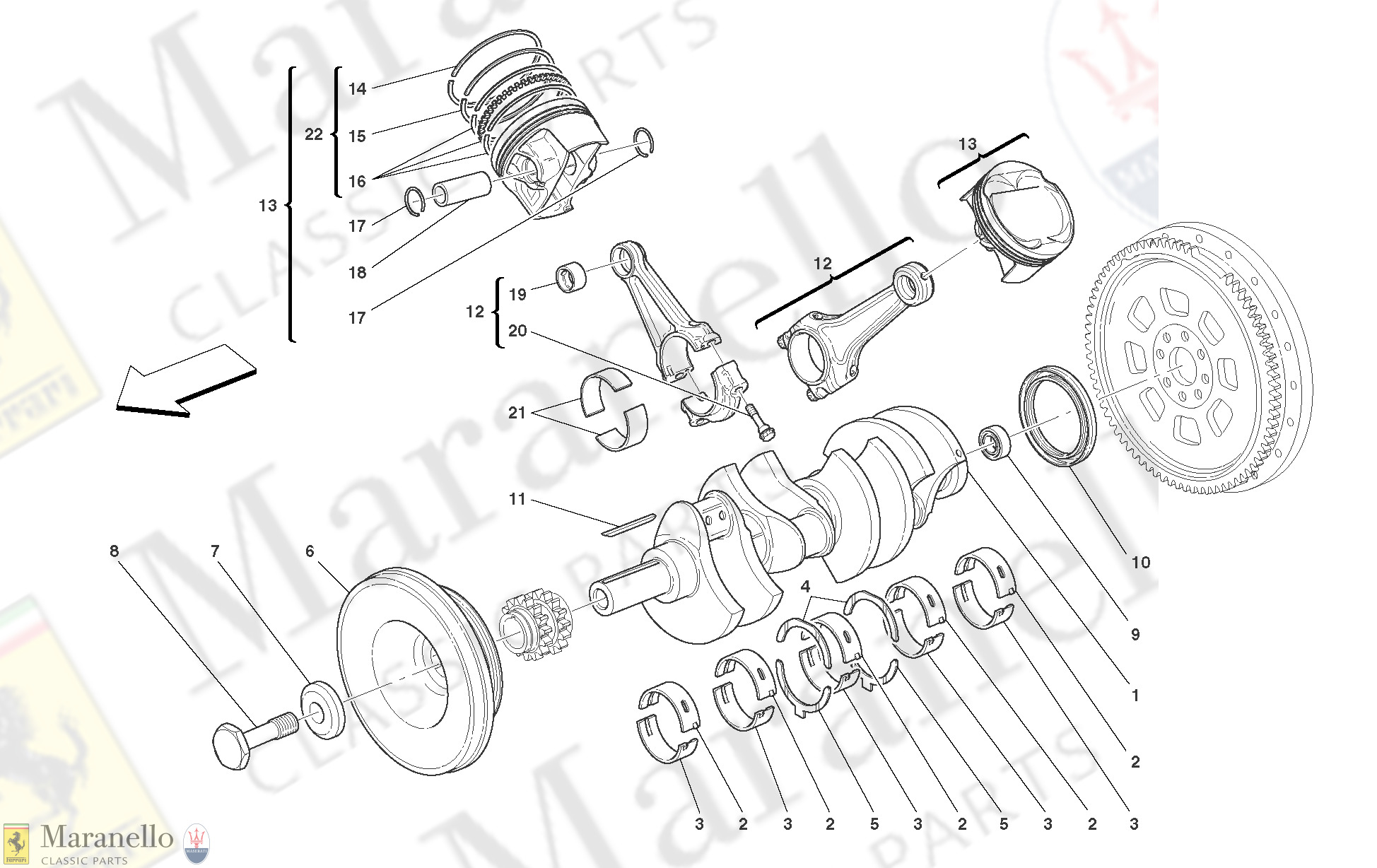 002 - Driving Shaft - Connecting Rods And Pistons