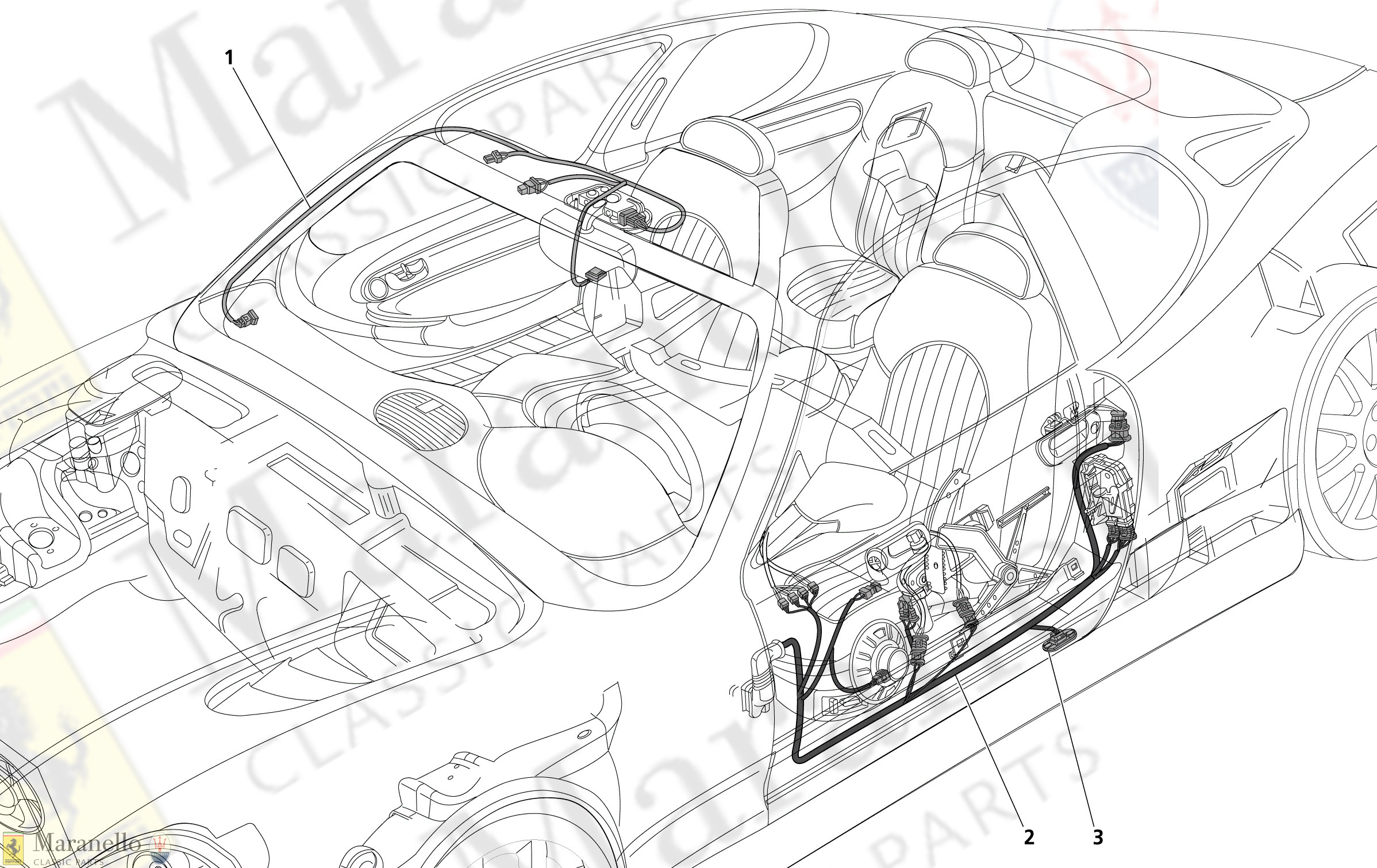 C 124 - Electrical System: Driver's Door And Front Ceiling Light Harness