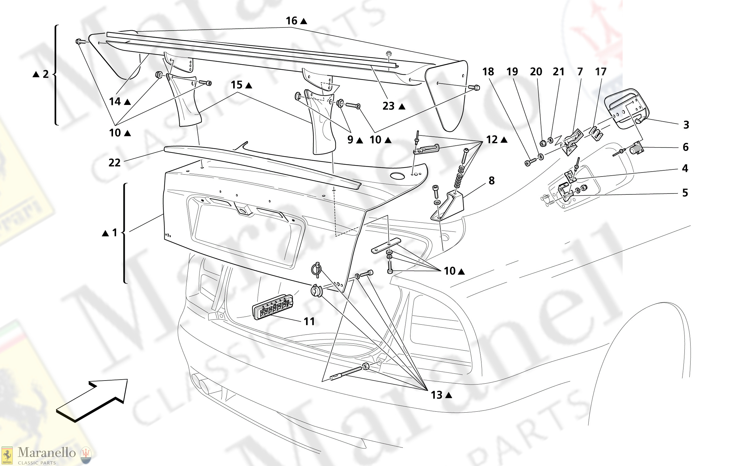 C 112 - Trunk Hood Bonnet And Gas Door