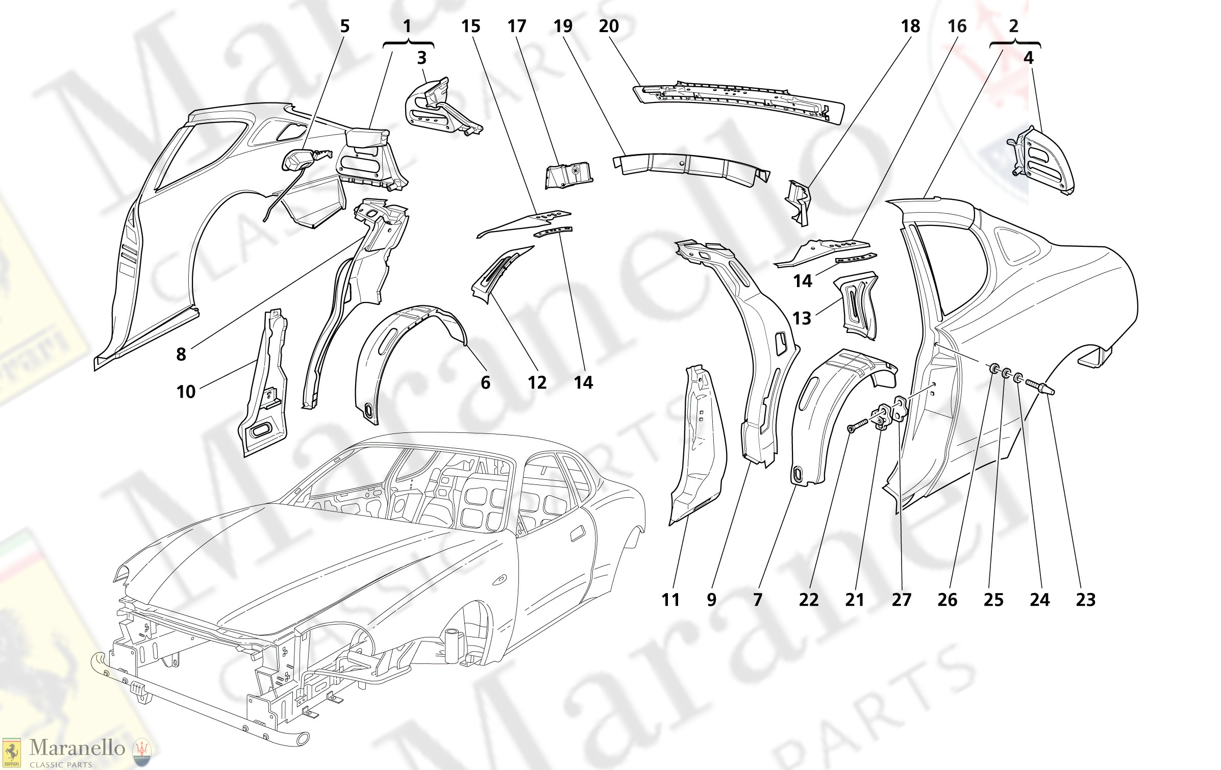 C 102 - Body Shell - Rear Outer Trims