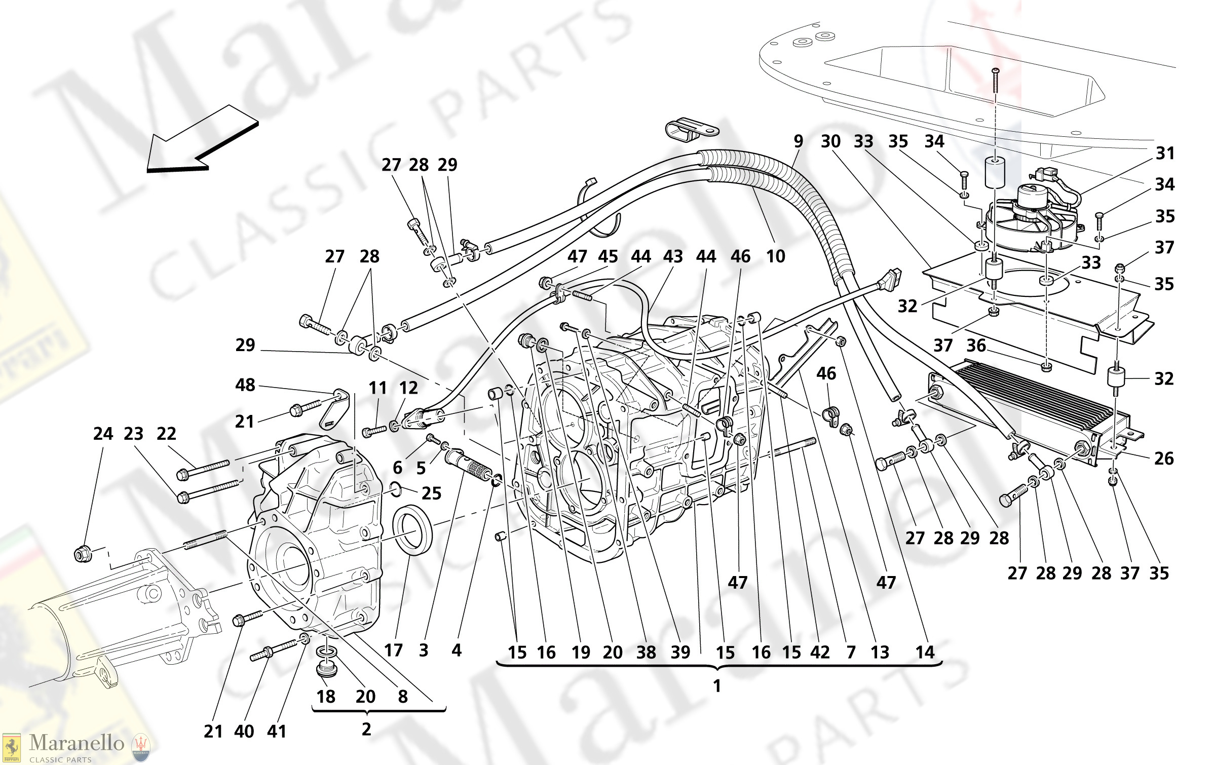 M 21 - Gearbox - Cover - Gearbox Oil Radiator