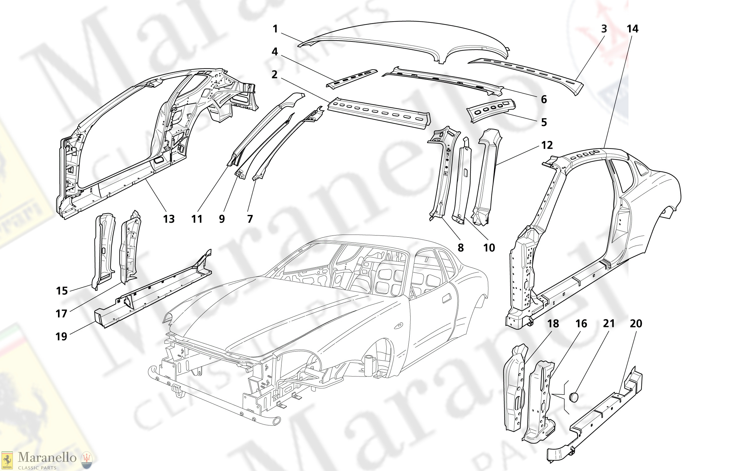 C 101 - Body Shell - Central Outer Trims