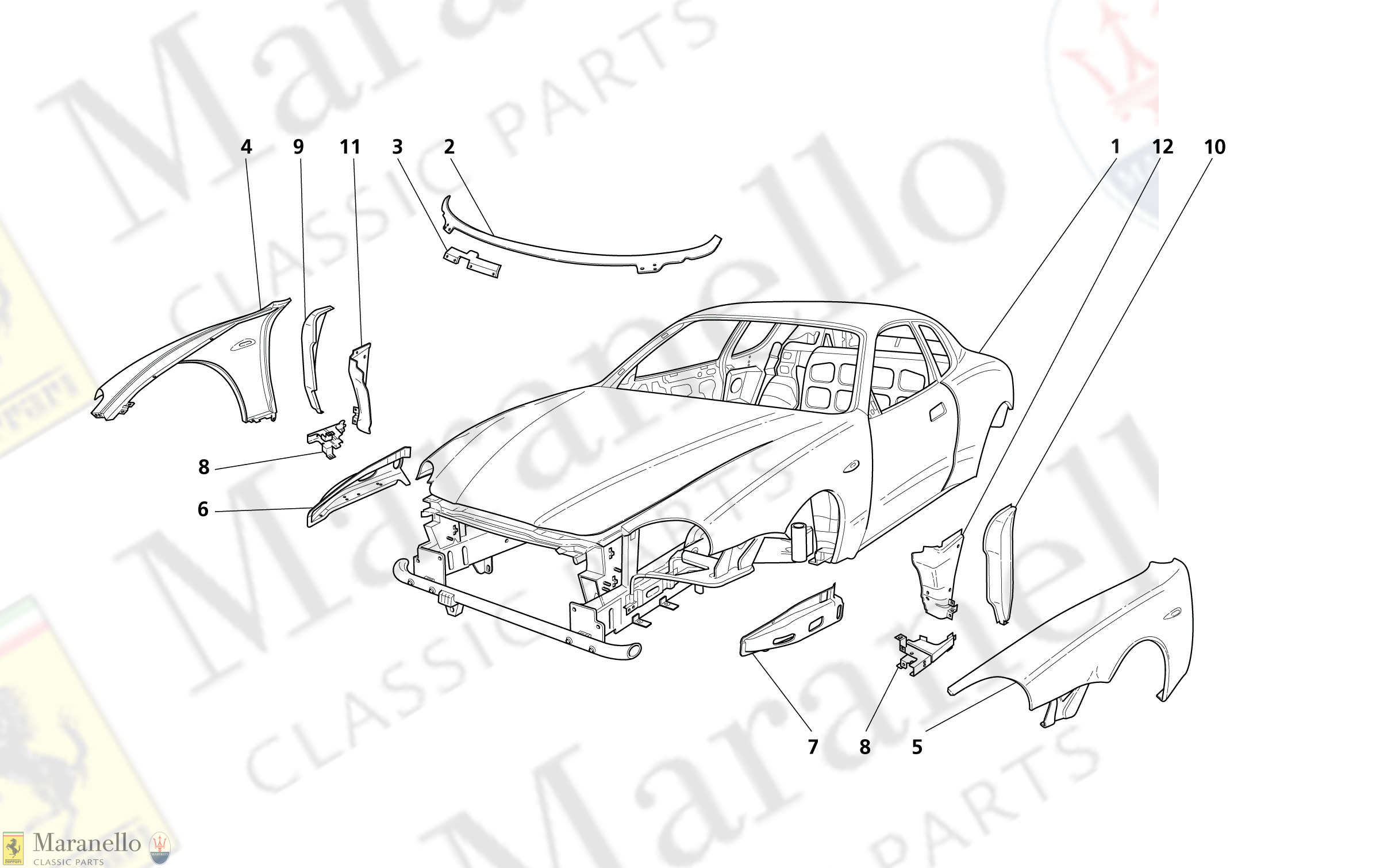 C 100 - Body Shell - Front Outer Trims