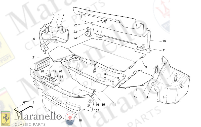 09.61 - 1 LUGGAGE COMPARTMENT MATS      Available