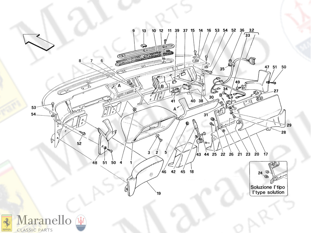 126C - Dashboard - Trim And Accessories - Not For Usa From M.Y. 90