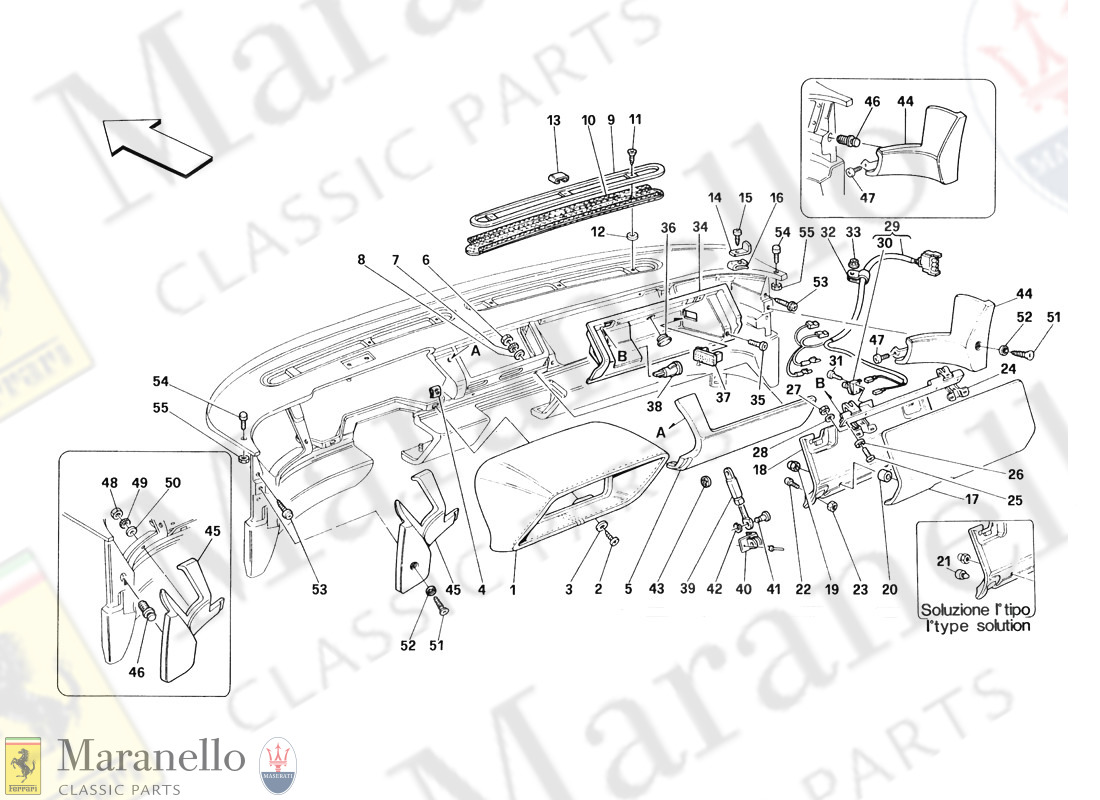 126A - Dashboard - Structure And Supports - Not For Usa From M.Y. 90