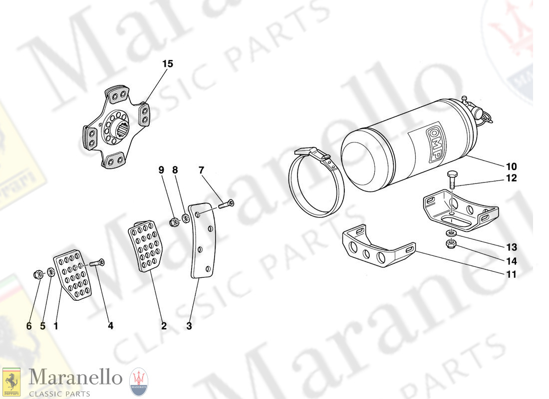 002 - Pedal Plates - Clutch Disc- Extinguisher