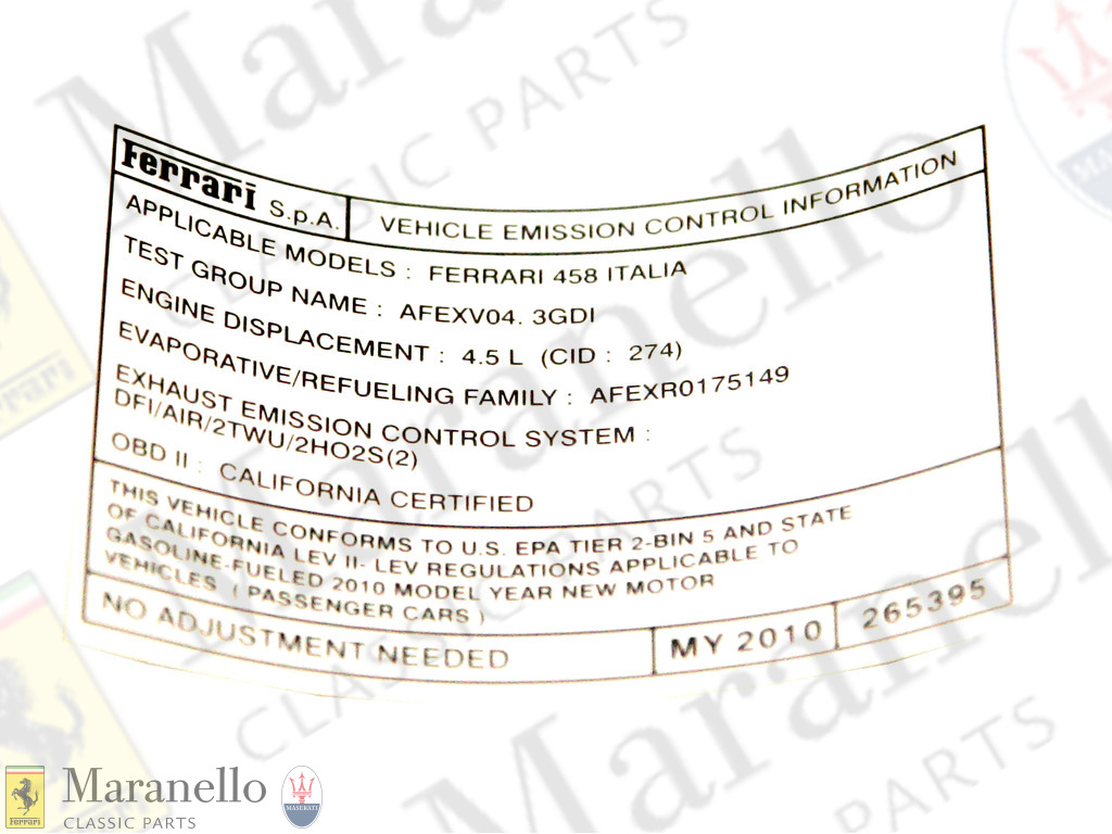 50S Engine Map Label