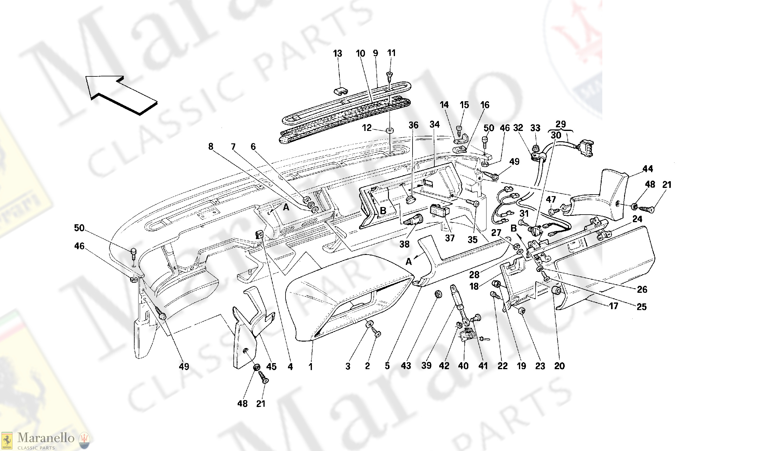 134 - DASHBOARD - TRIM AND ACCESSORIES -Not for USA-