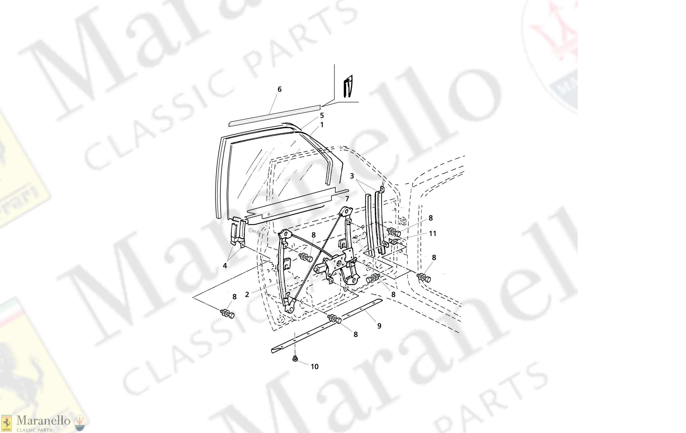 C 50 - Front Doors: Windows And Regulators