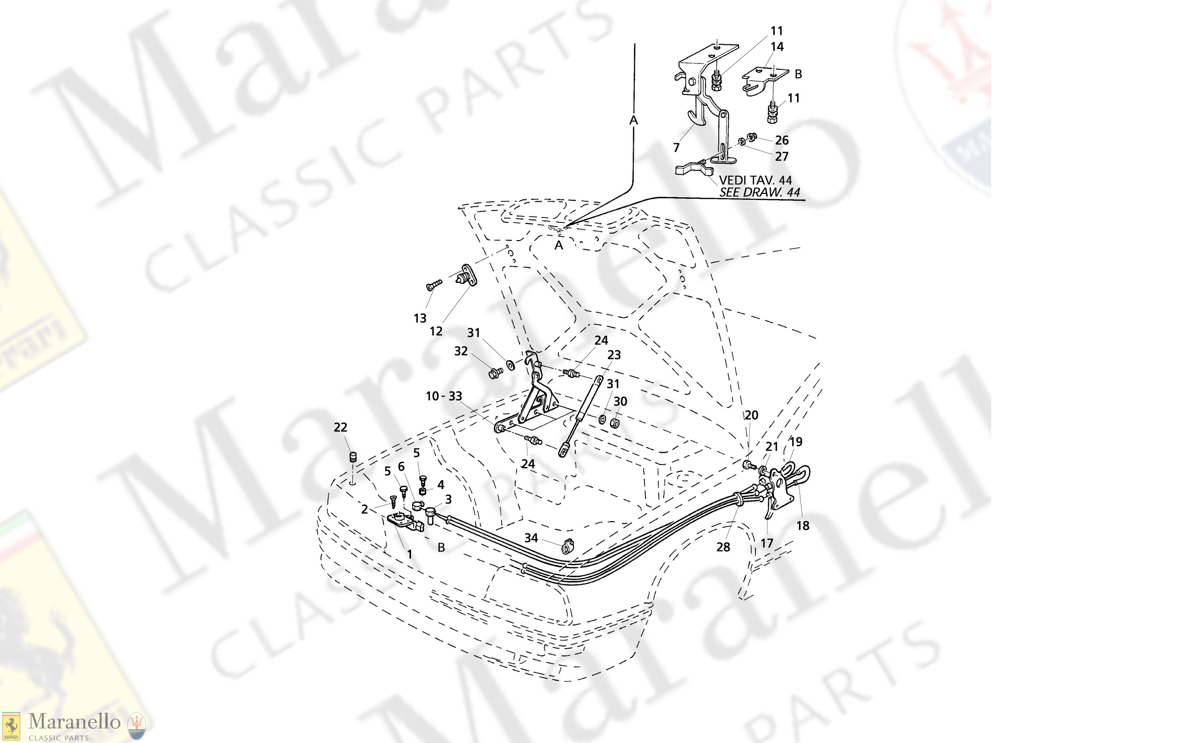 C 46 - Bonnet: Hinges And Bonnet Release