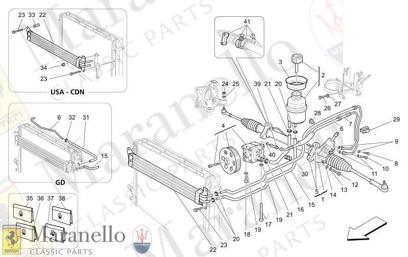 M5.10 - 1 STEERING RACK AND HYDRAULIC STEERING PUMP