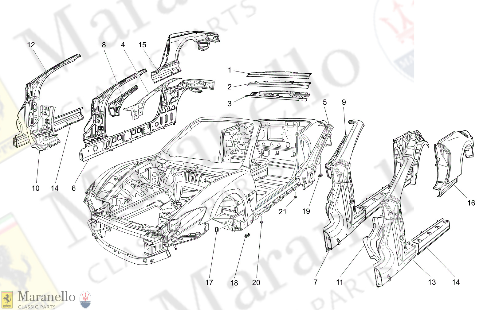 09.01 - 1 - 0901 - 1 Bodywork And Central Outer Trim Panels