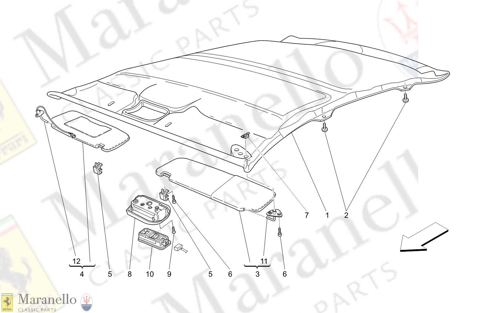 C9.45 - 11 - C945 - 11 Roof Panel Upholstery And Accessories