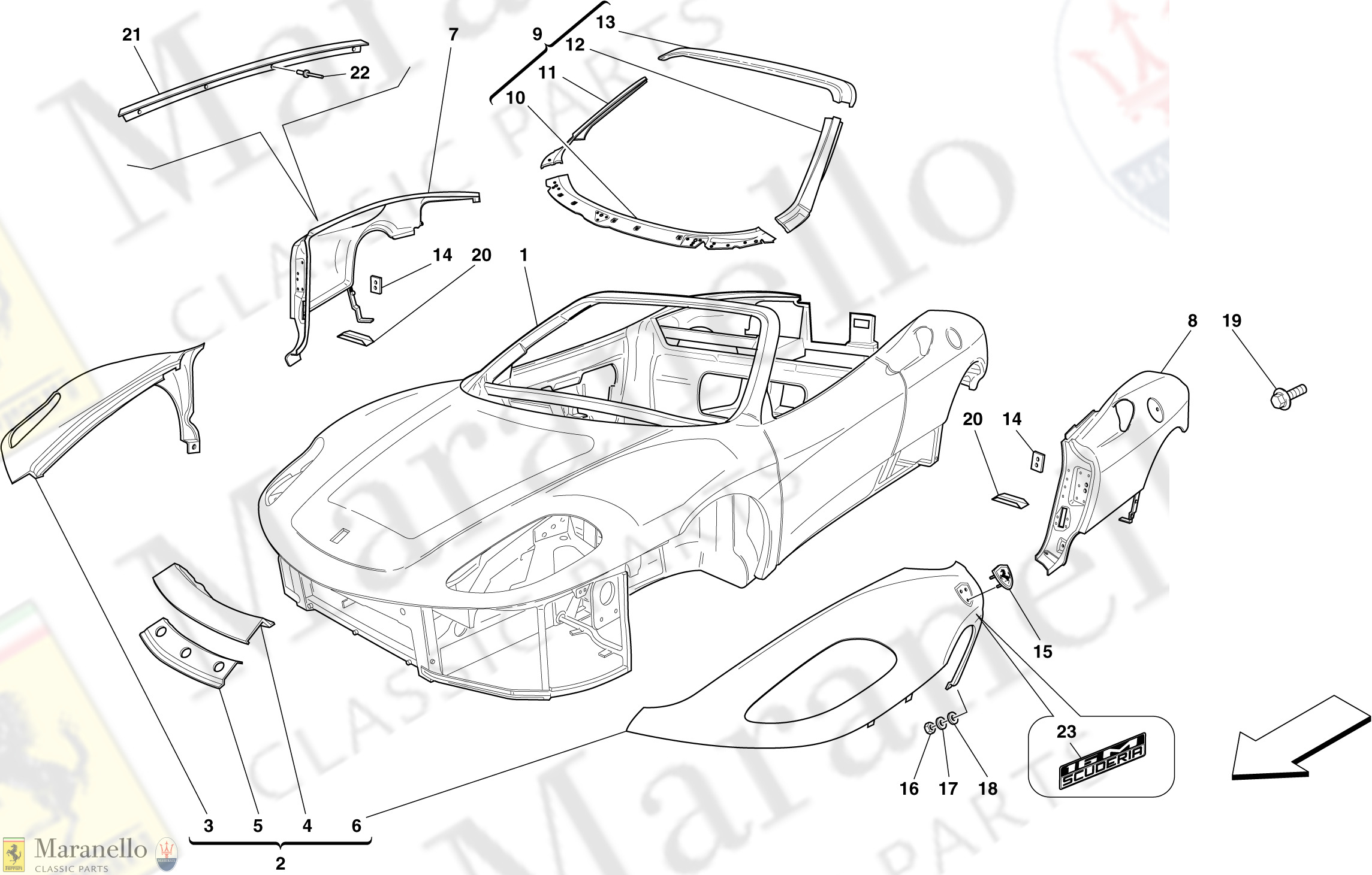 101 - Bodyshell - Exterior Trim -Applicable For Spider 16M-