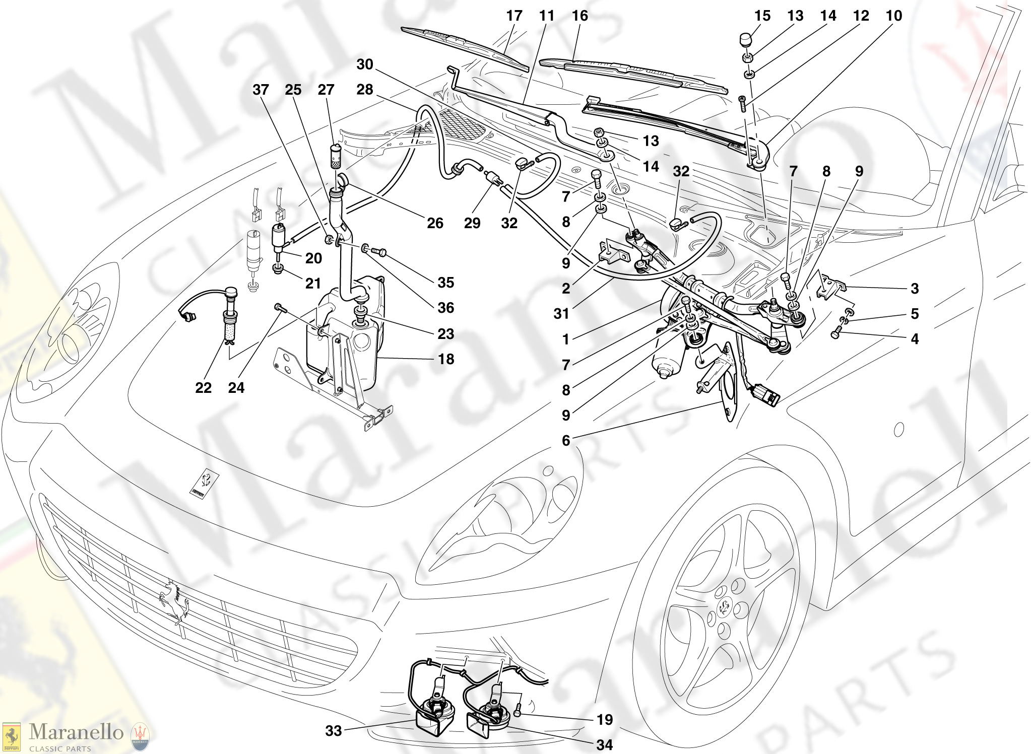 140 - Windscreen Wiper, Windscreen Washer And Horns