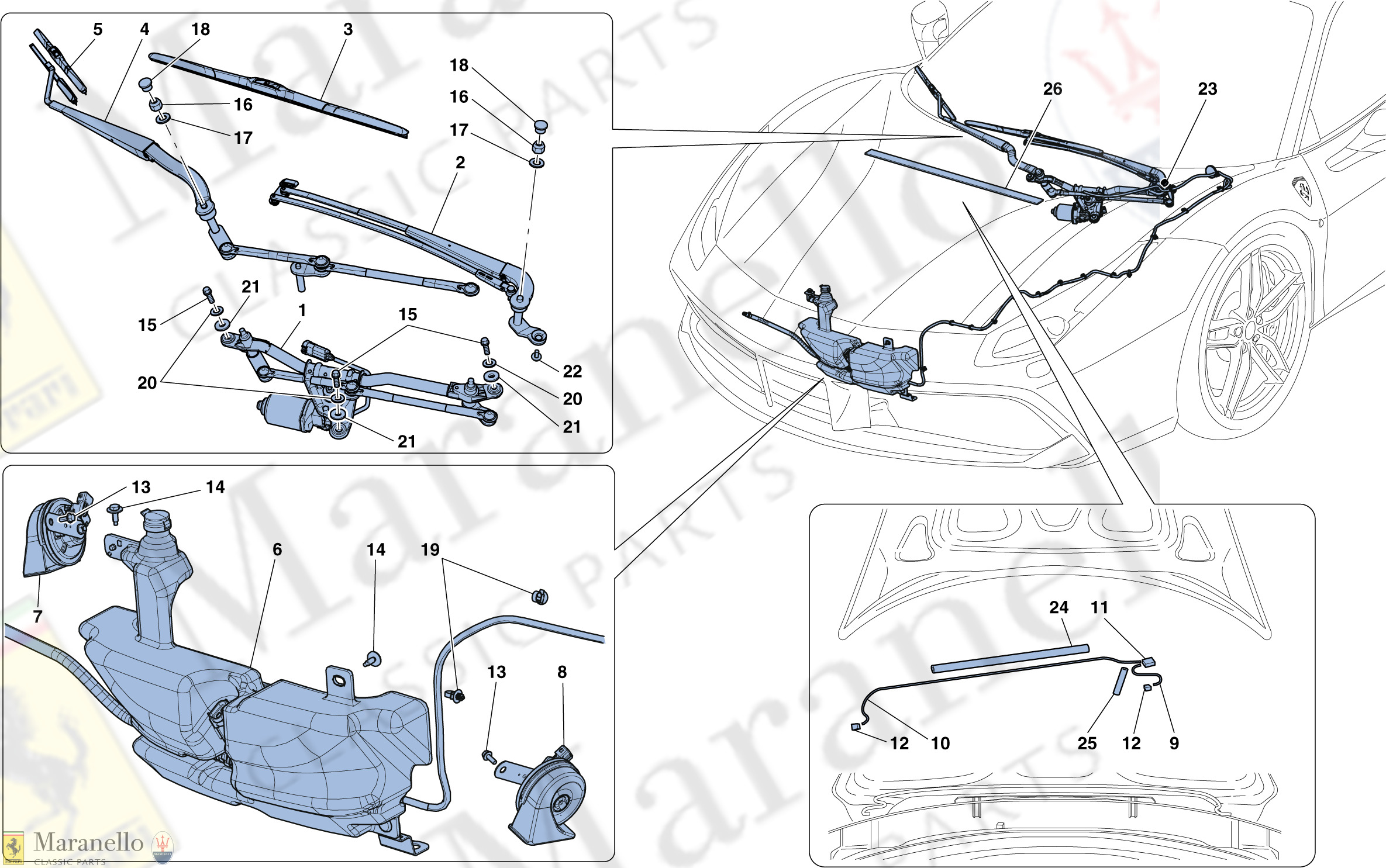 133 - Windscreen Wiper, Windscreen Washer And Horns