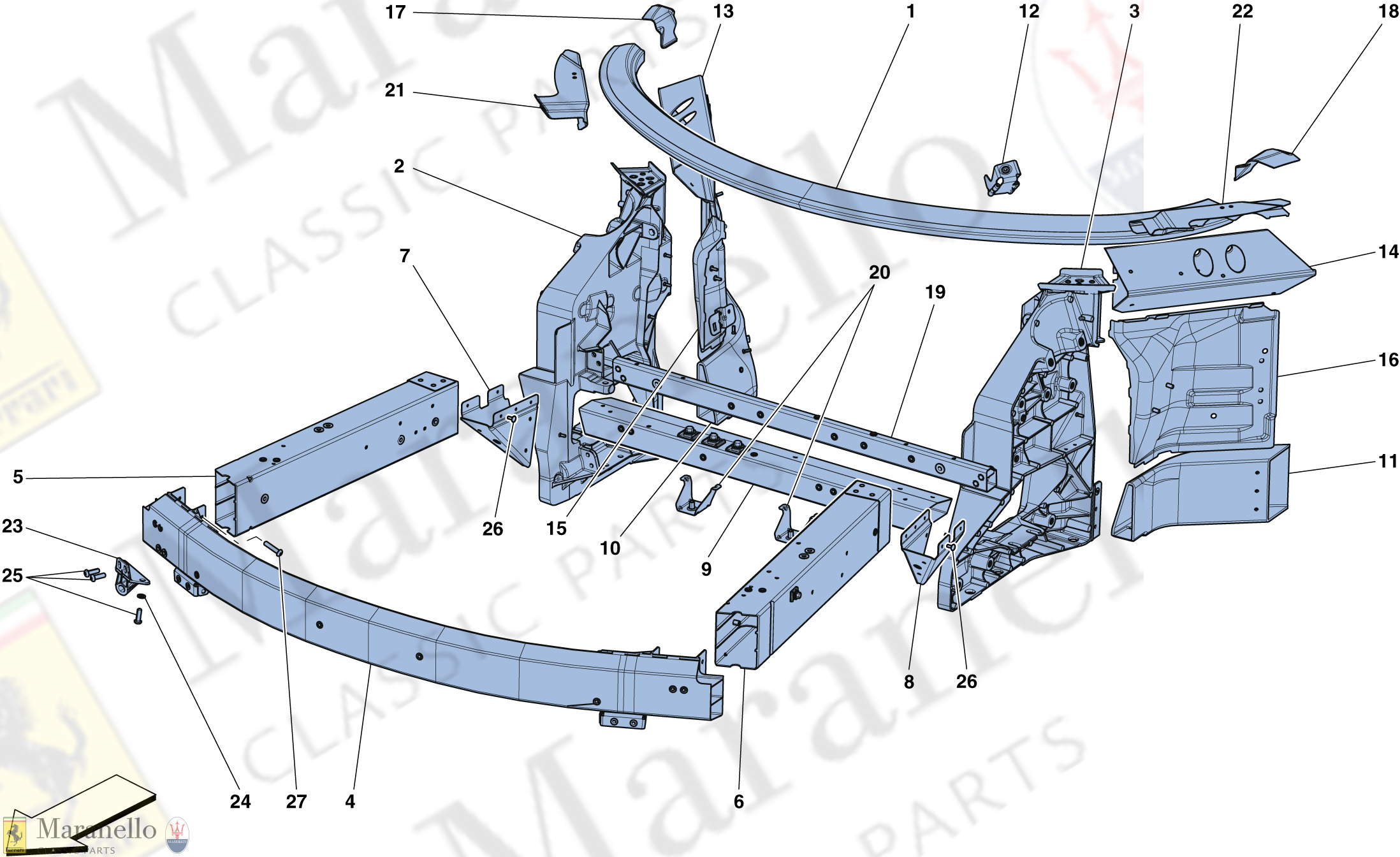 102 - Chassis - Structure, Front Elements And Panels