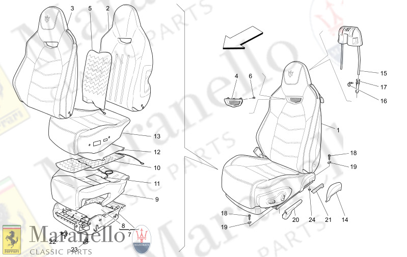 09.40 - 6 FRONT SEATS TRIM PANELS       Available