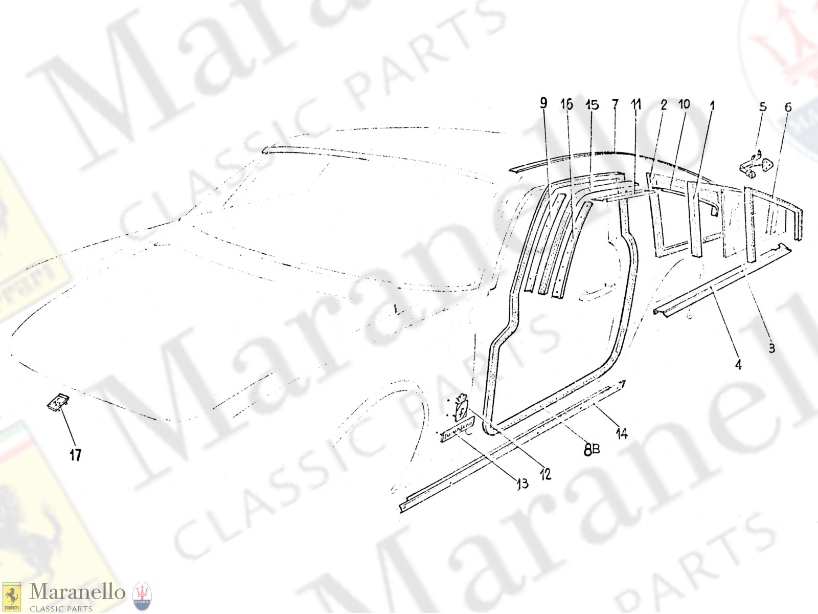 314A - Rear Side Windows And Trim Components (Late)