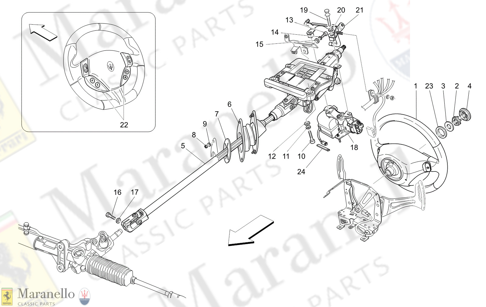 05.00 - 11 - 0500 - 11 Steering Column And Steering Wheel Unit