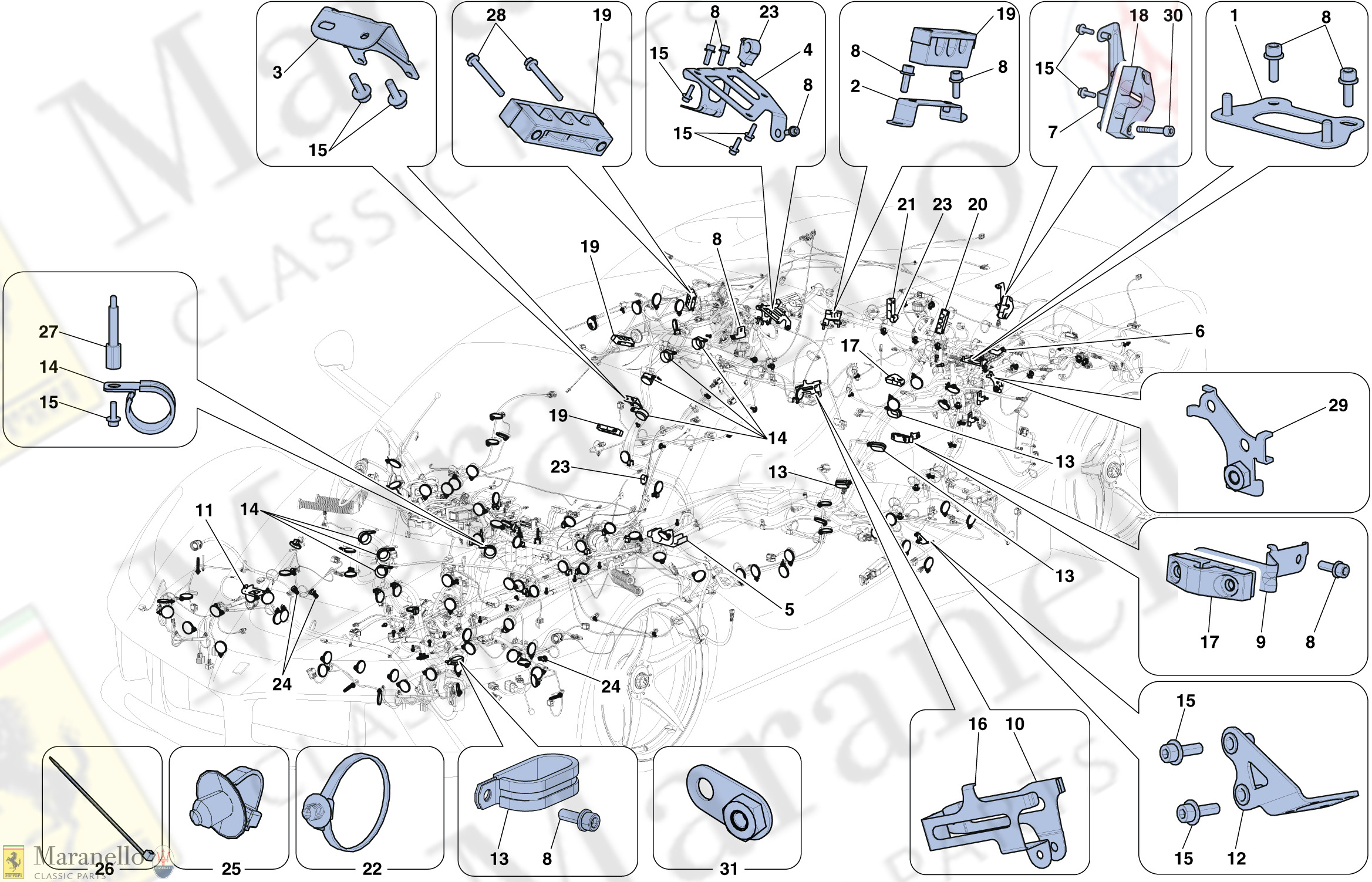 128 - Various Fastenings For The Electrical System