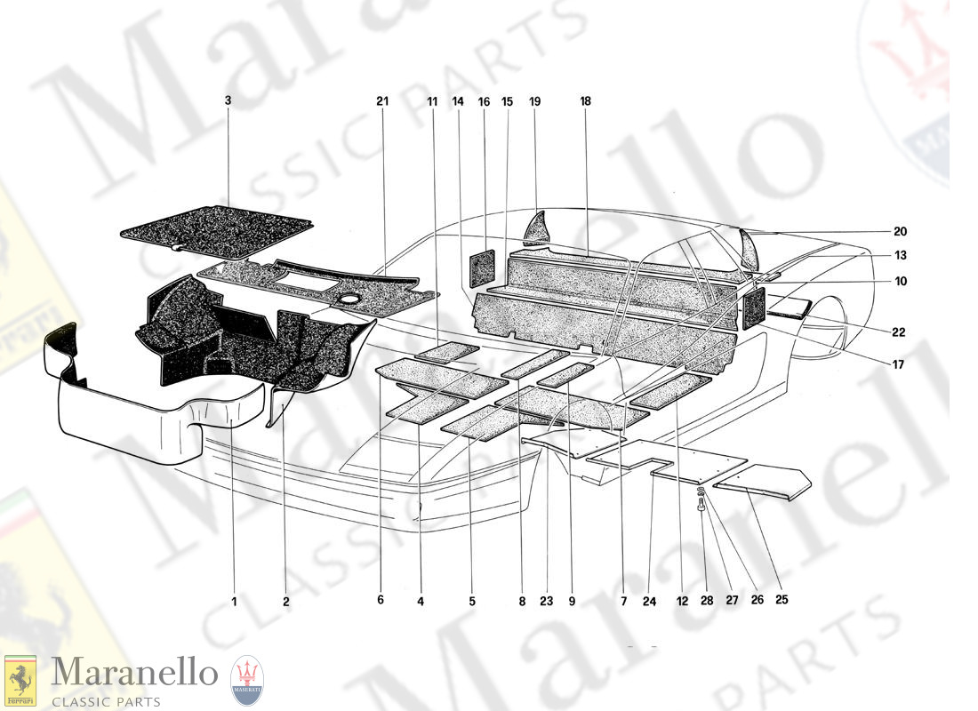 107 - Luggage Compartment Carpet And Insulation Panels