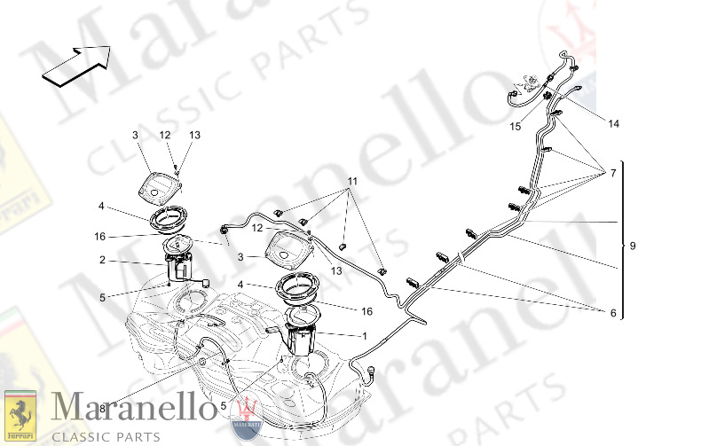 01.43 - 3 FUEL PUMPS AND CONNECTION LINES