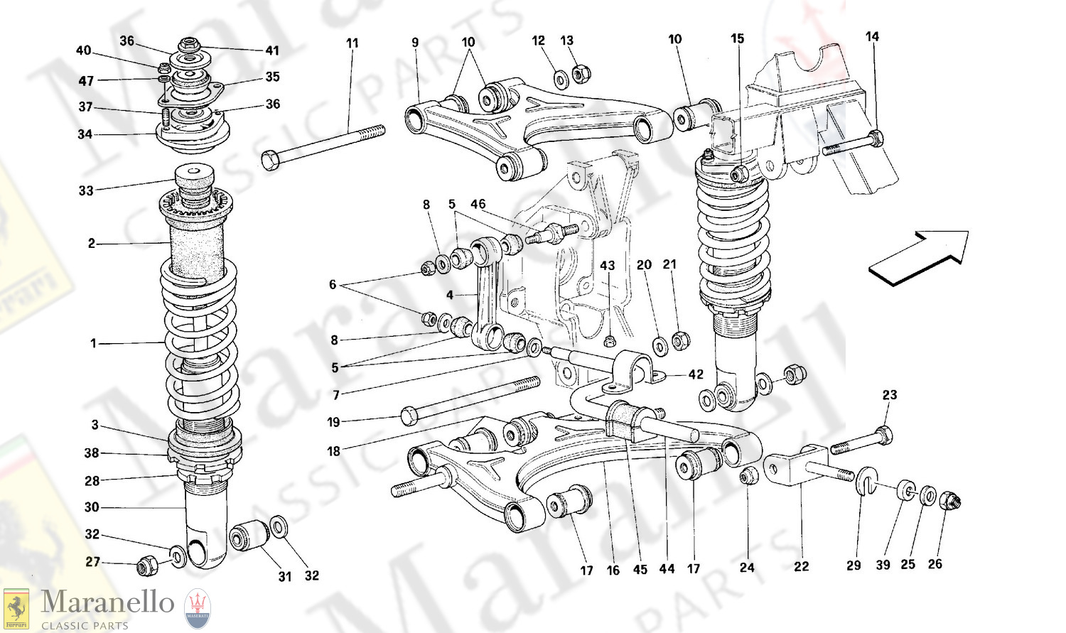 048 - Rear Suspension - Wishbones And Shock Absorers