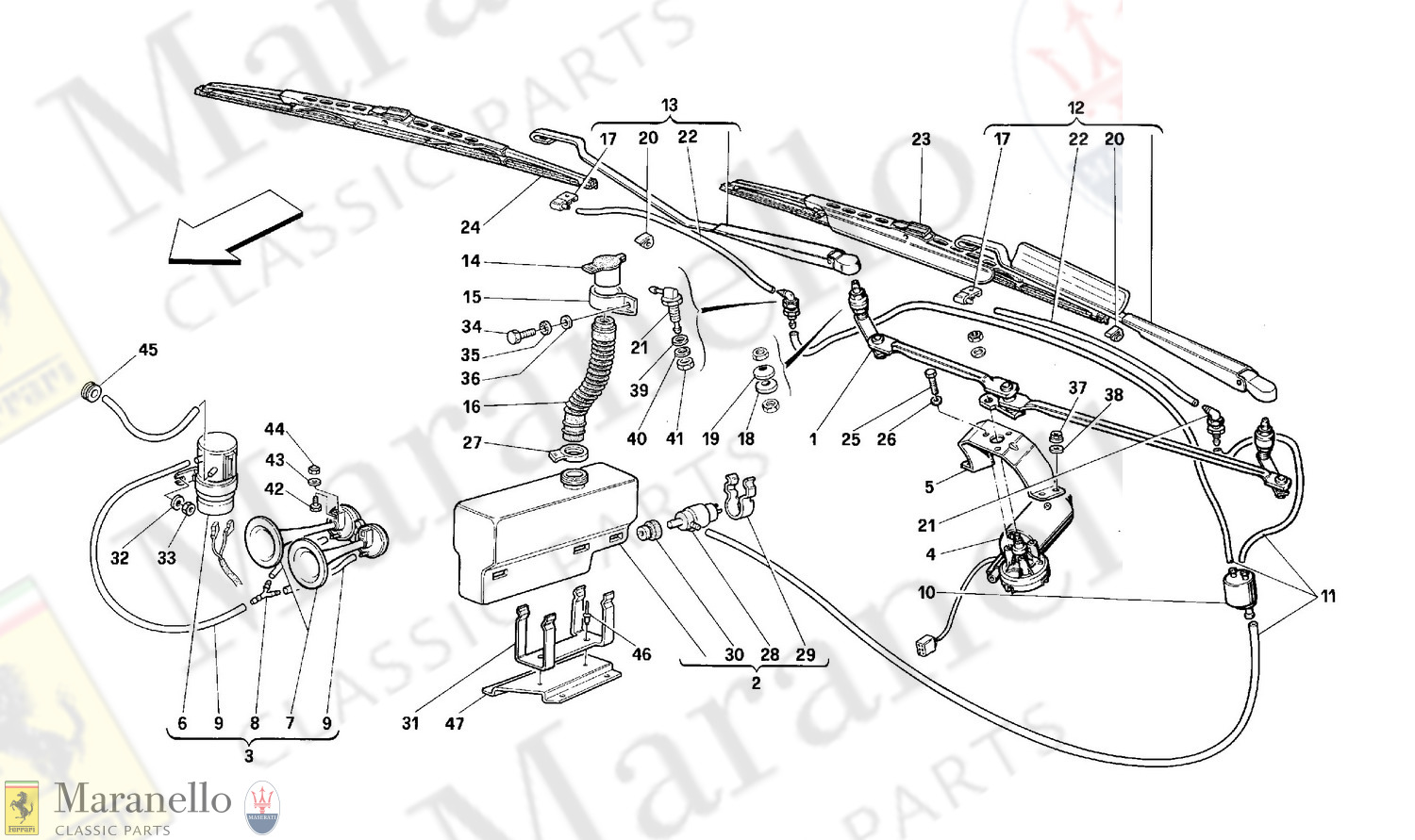 128 - Windshield Wiper, Washer And Horns