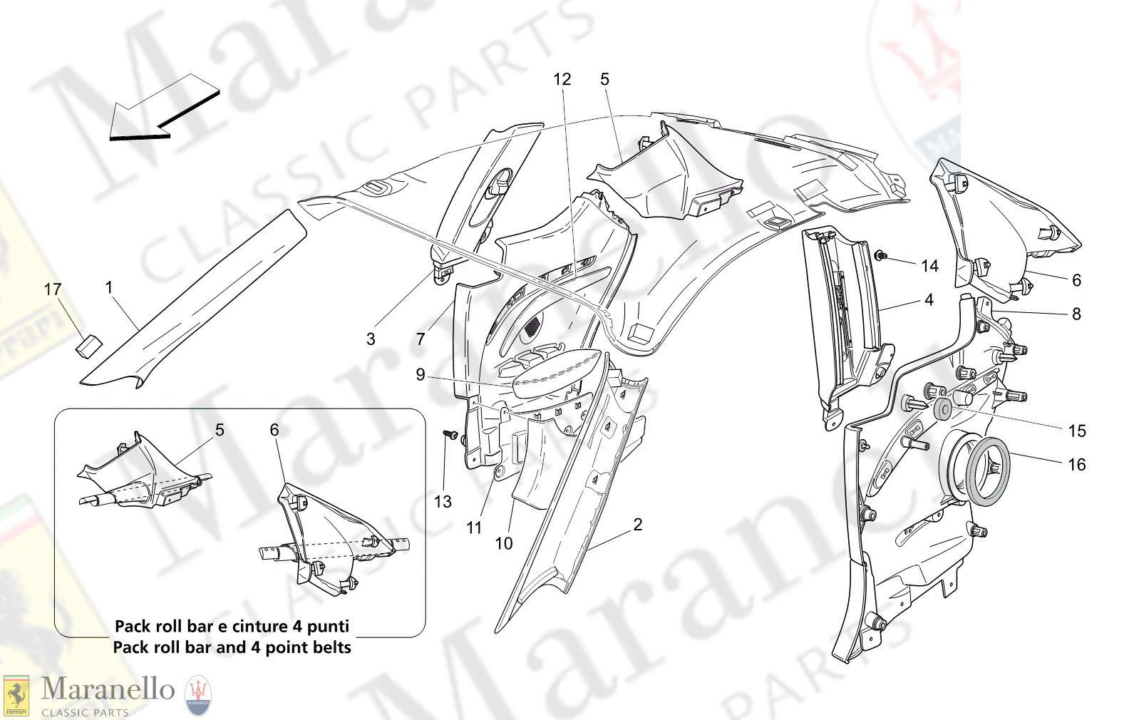 09.44 - 11 - 0944 - 11 Passenger Compartment B Pillar Trim Panels And Side Panels