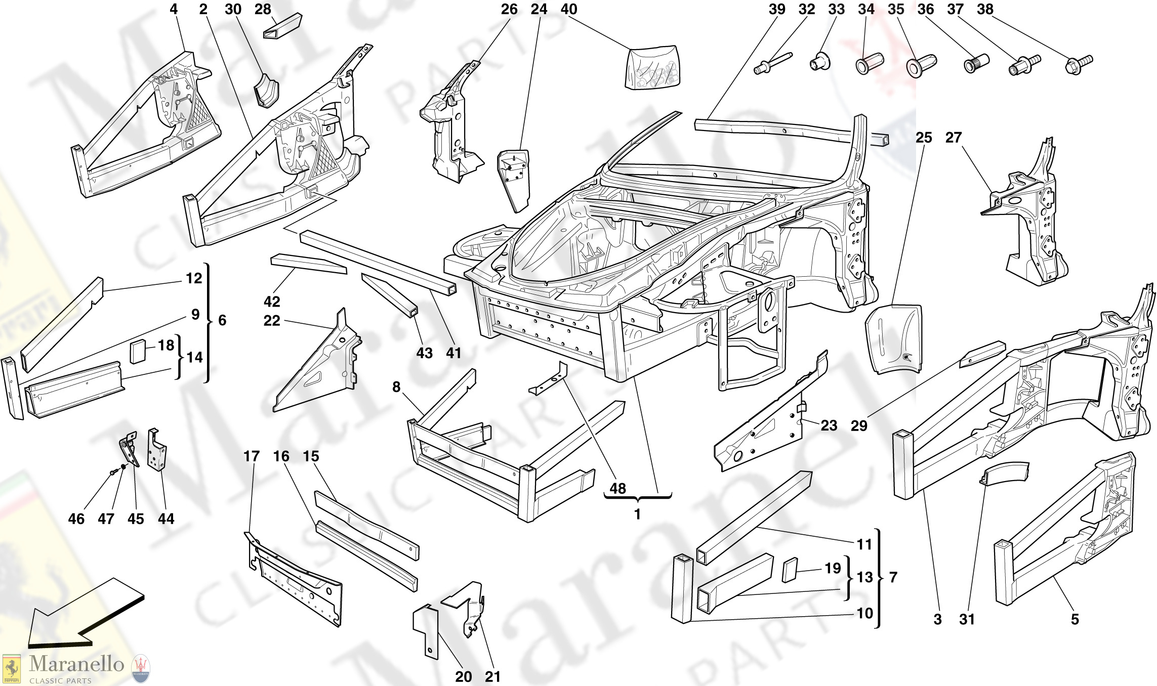 102 - Chassis - Structure, Front Elements And Panels