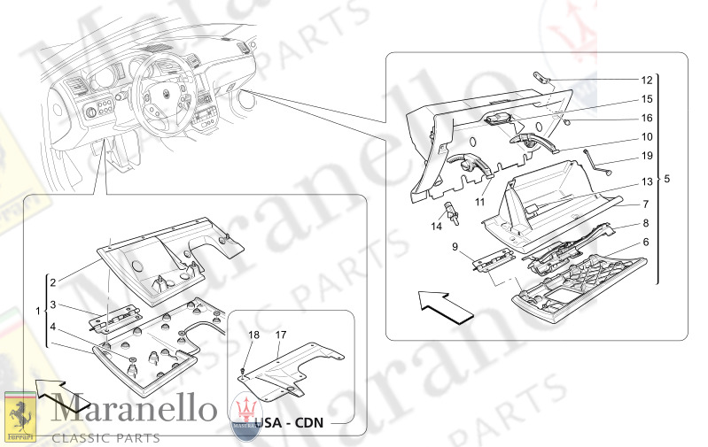 09.52 - 1 GLOVE COMPARTMENTS       Available with