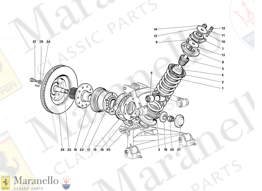 045 - Front Suspension - Shock Absorber And Brake Disc (Until Car No. 75995)