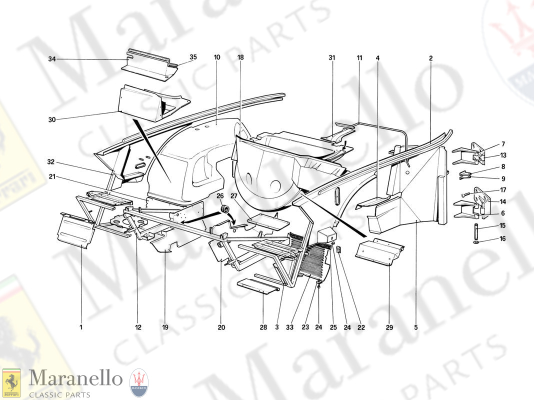 102 - Body Shell - Inner Elements