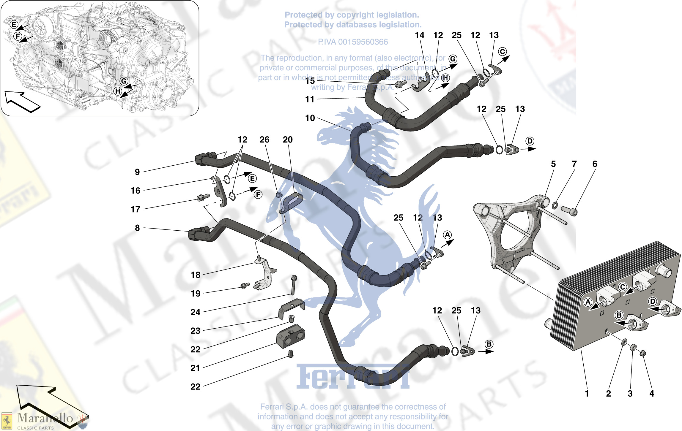 043 - Heat Exchanger And Gearbox Oil Pipes - Heat Exchanger And Rear Pipes