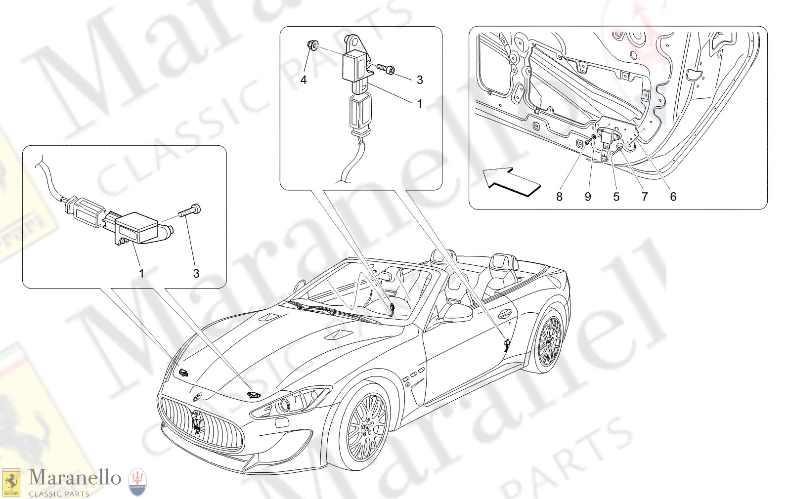07.05 - 11 - 0705 - 11 Crash Sensors parts diagram for Maserati ...